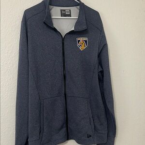 New Era Heathered Blue Zip-Up Jacket